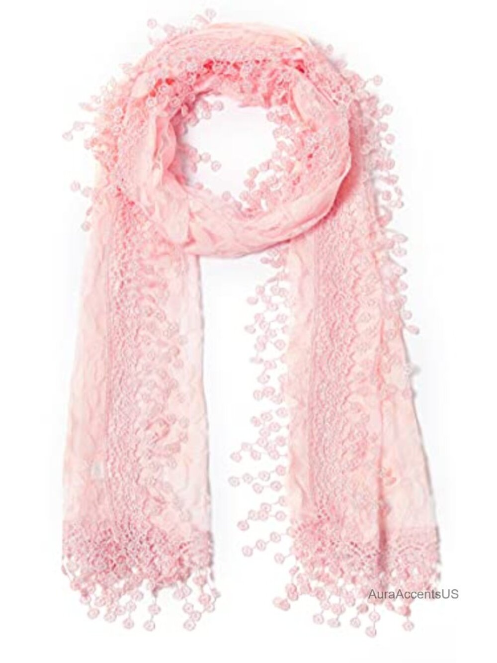 Lightweight Lace Fringe Scarf Shawl for Women - We